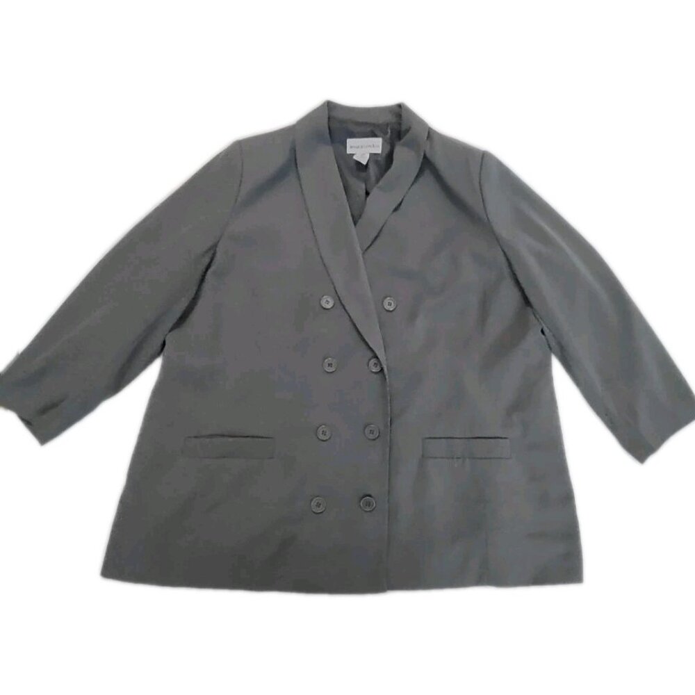JL Studio Jessica London Womens Plus Size 24W Black Gray Jacket Blazer